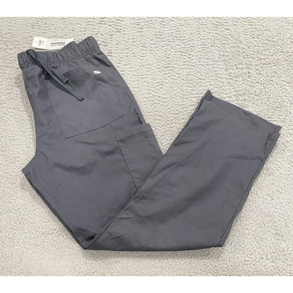 UA Scrubs Butter-Soft Scrub Pants Mens Medium Gray Cargo Drawstring Pockets